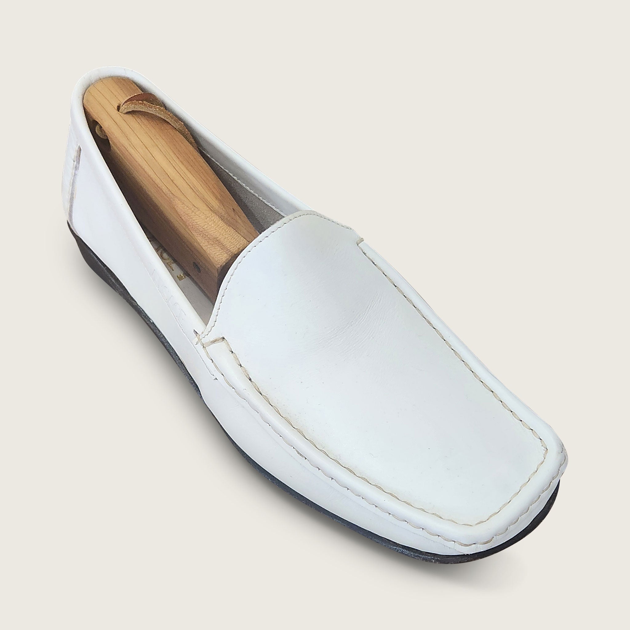 Versace White Calfskin Loafers