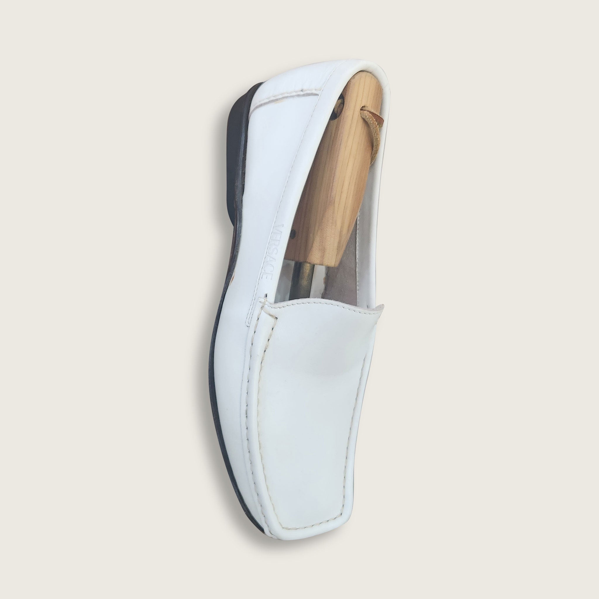 Versace White Calfskin Loafers