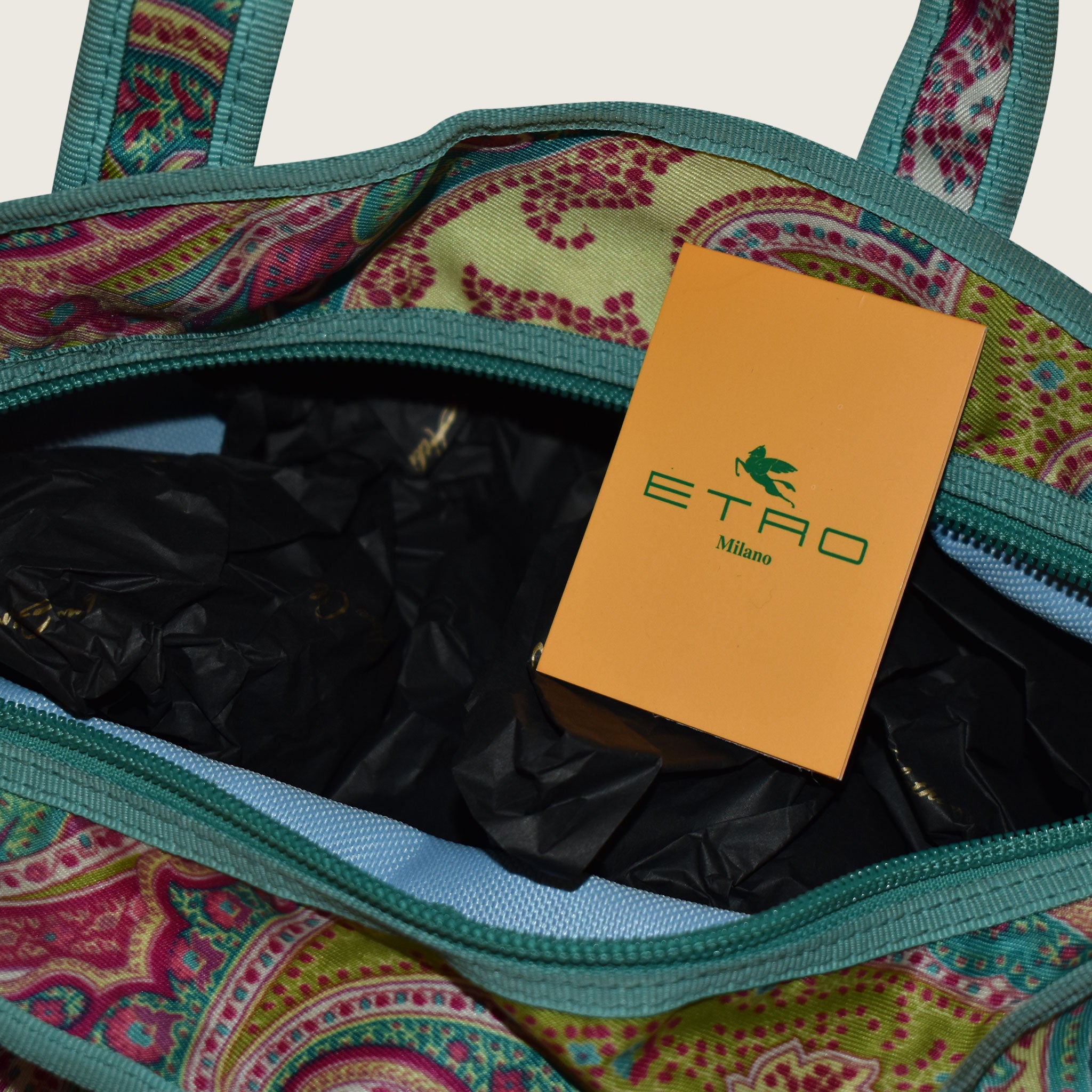 ETRO Pink & Green Leather Bag