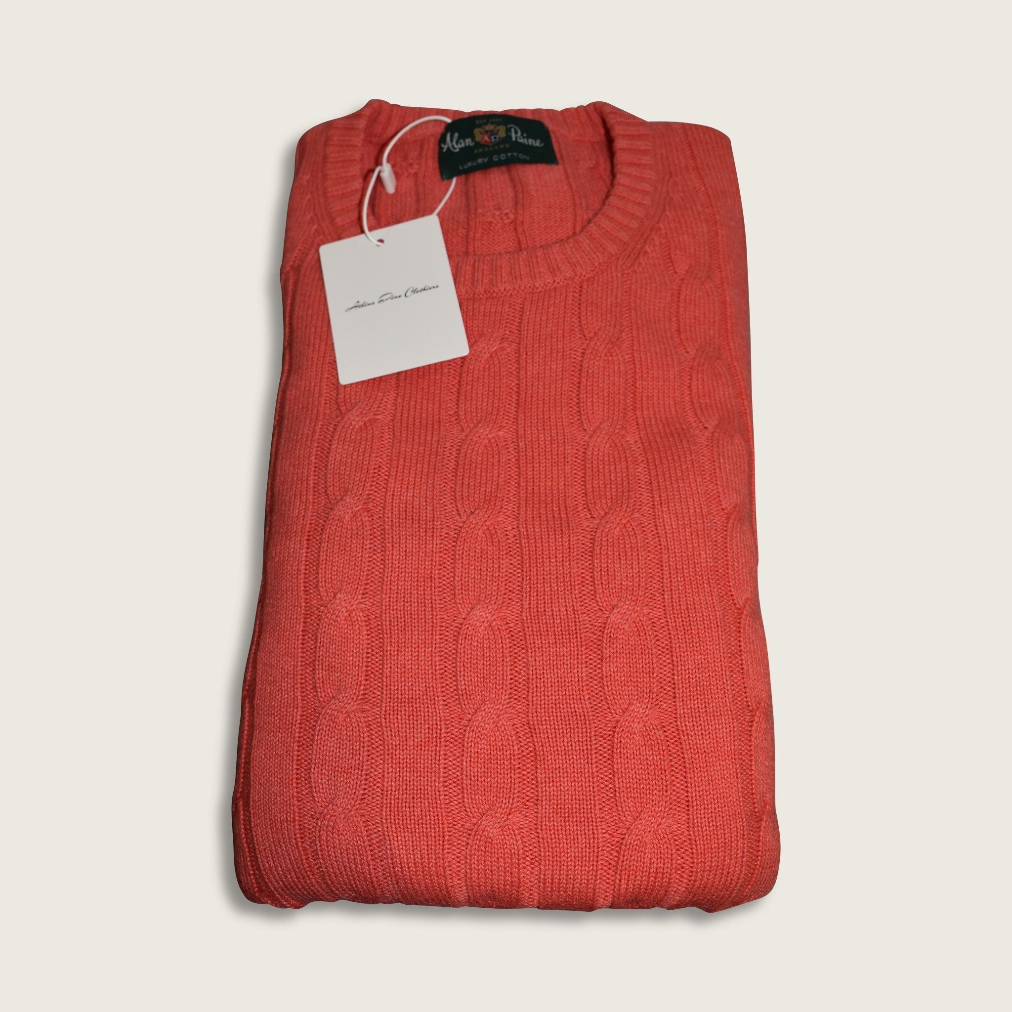 Alan Paine Salmon Orange Cotton Sweater