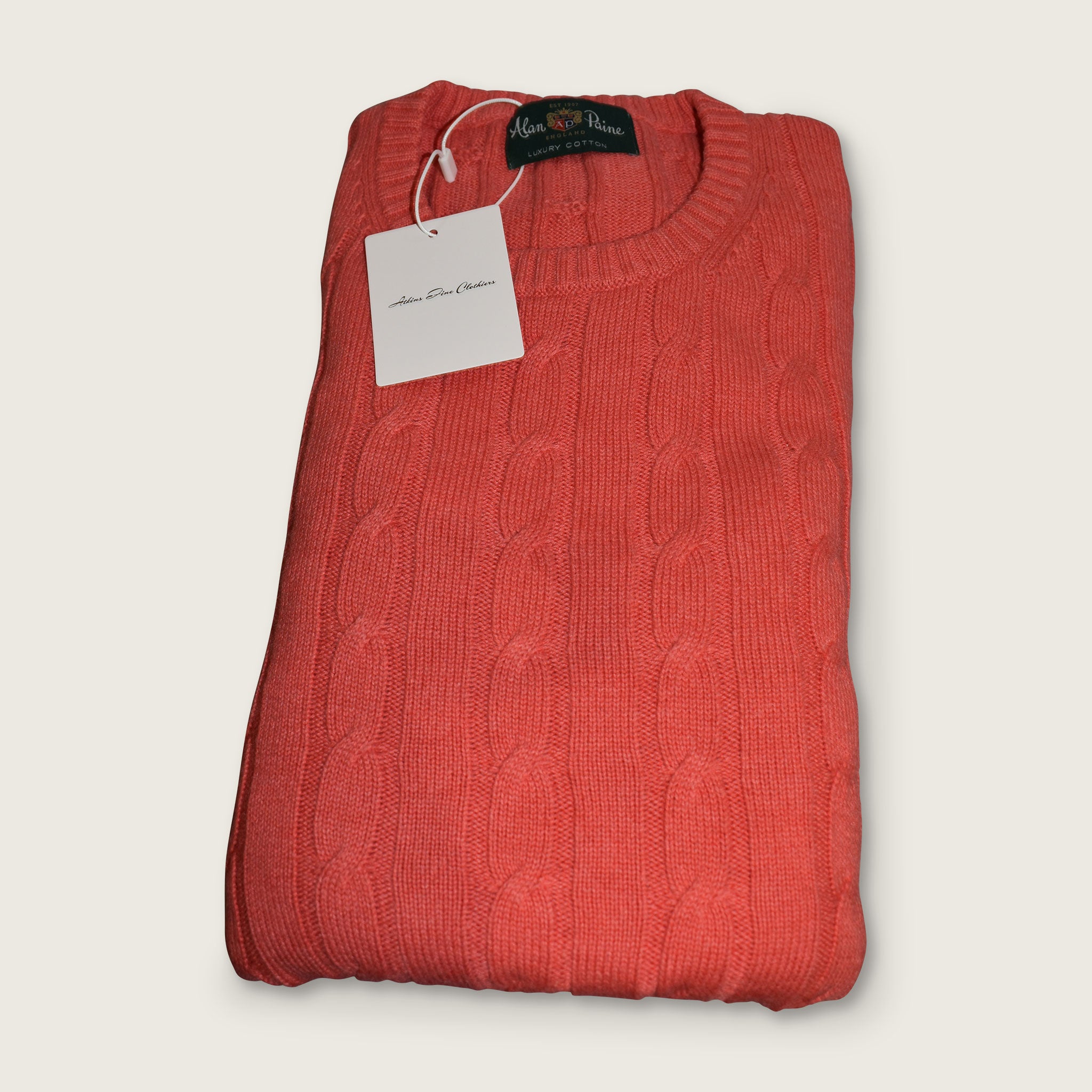 Alan Paine Salmon Orange Cotton Sweater