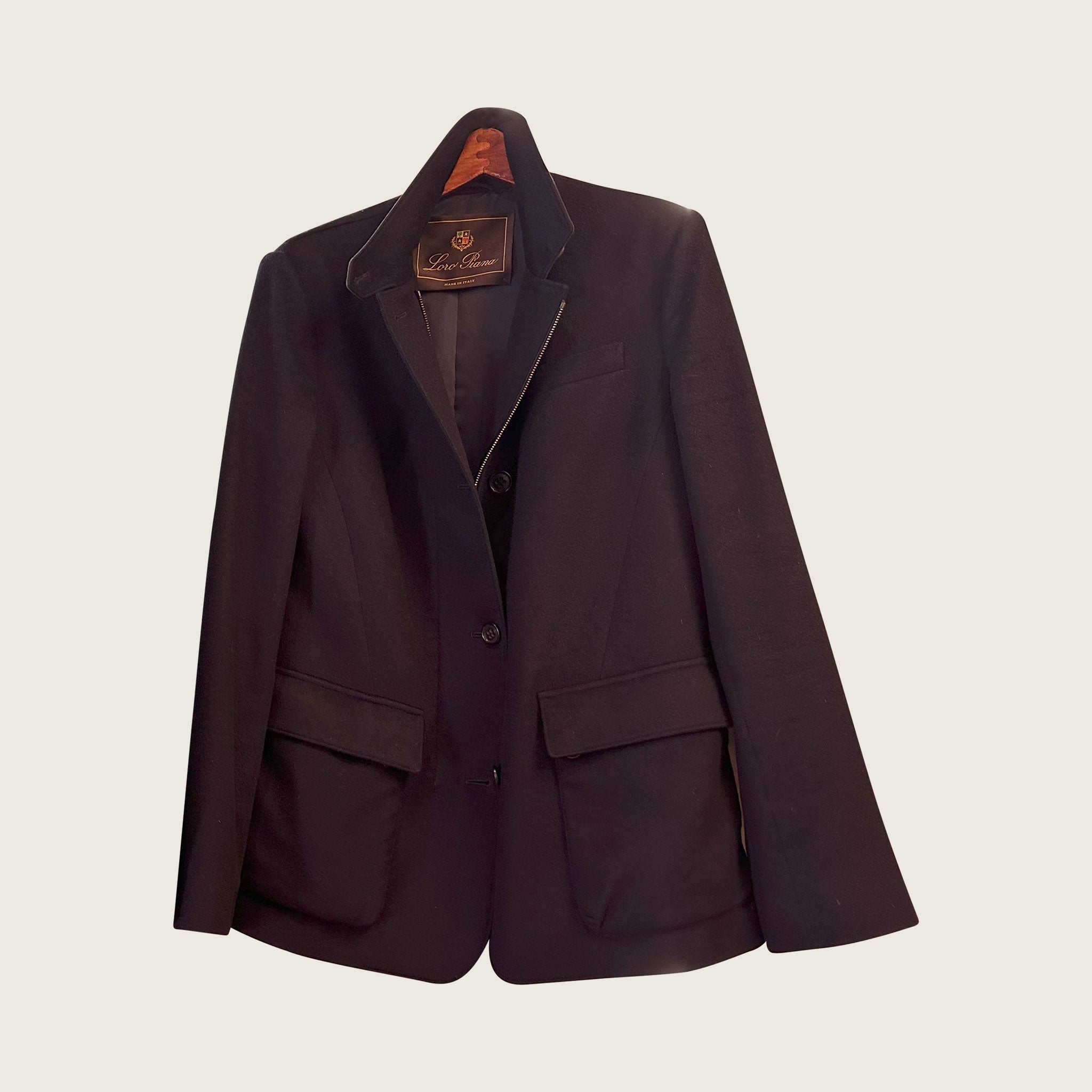 Loro Piano Black Cashmere Roadster Jacket