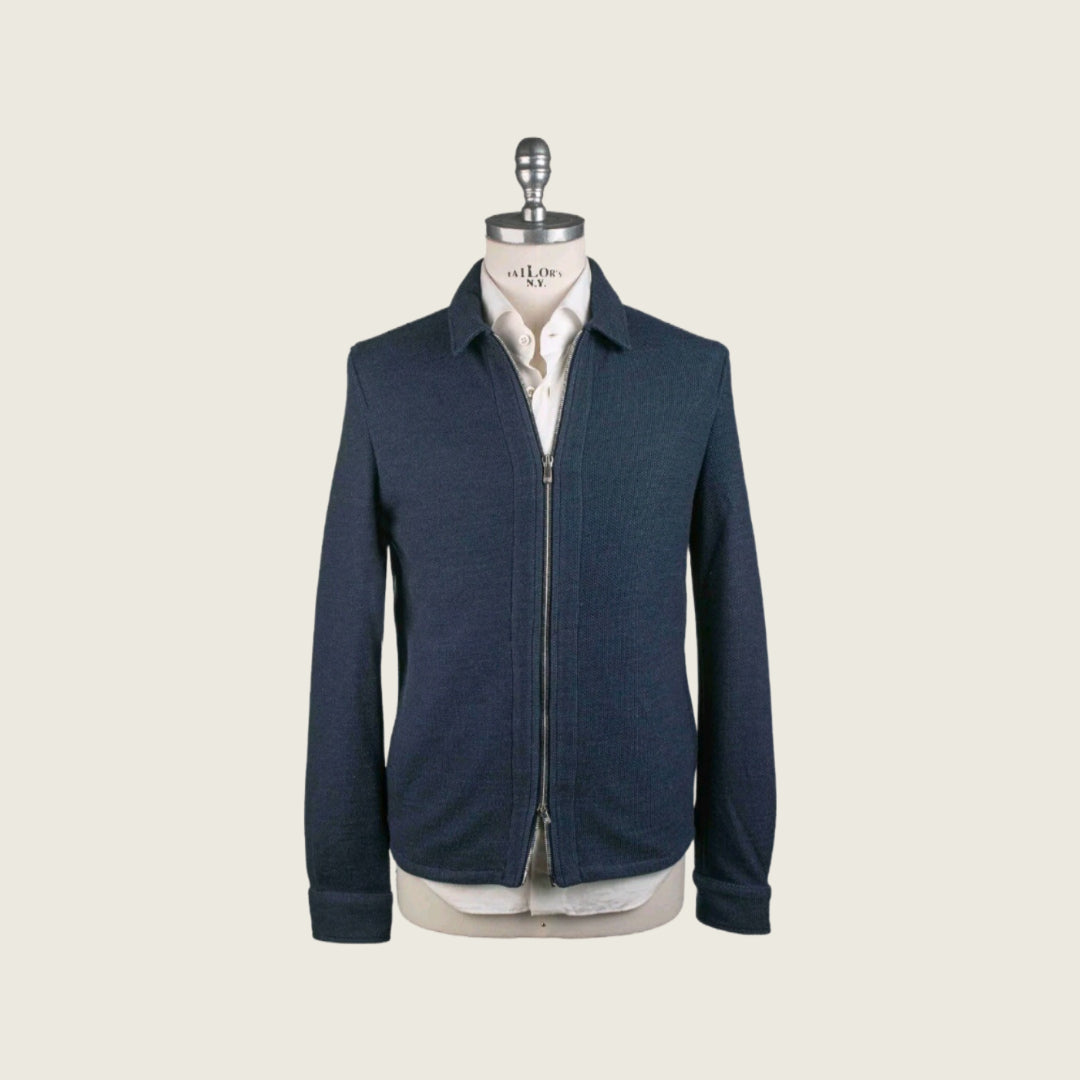 Marco Pescarolo Navy Cotton Bomber Jacket