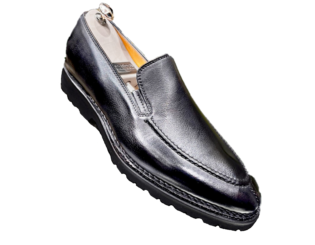 Bontoni Dome Model Black Calfskin Loafers