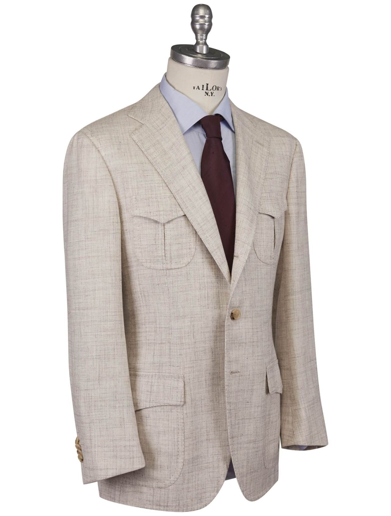 Cesare Attolini Solid Gray Wool & Silk Blend Sport Coat Size 40