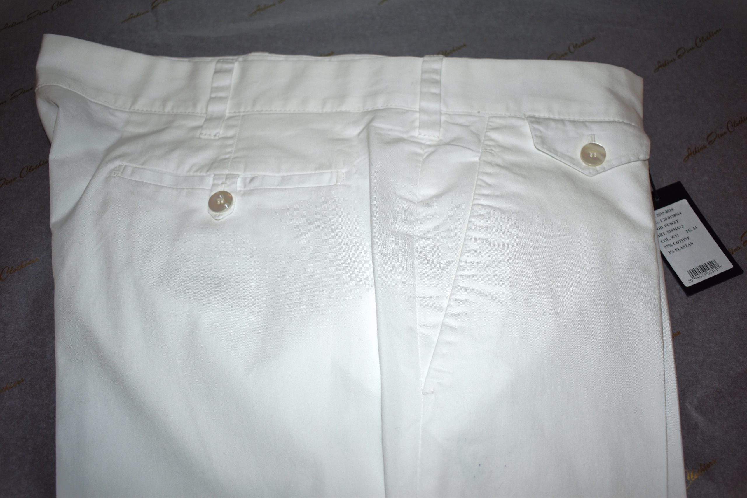 Cesare Attolini Solid White Cotton Mens Pants 54 EU / 38 US – Atkins